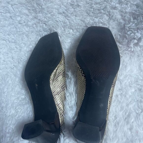 Ara Relax Flex gold & bronze Leather Textured Slip on Heel Mules SZ US 8 run big - Picture 8 of 10